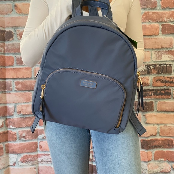 Kate spade MEDIUM backpack dawn blue NYLON bag - Picture 2 of 8
